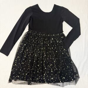 Hanna Andersson Moon and Star Tulle Black Dress Kids size 10Y